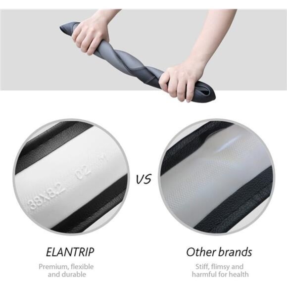 Leather Steering Wheel Cover 14 1/2 inch to 15 inch Universal, - Picture 4 of 7